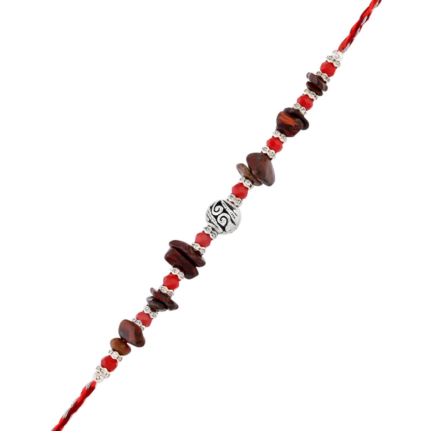 trueBrowns X Voylla Red Beads Bohemian Motif Thread Rakhi For Brother