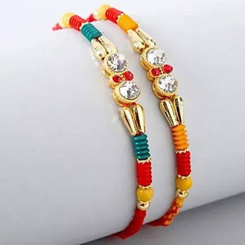 American Diamond Rakhi Set & Dairy Milk Chocolates
