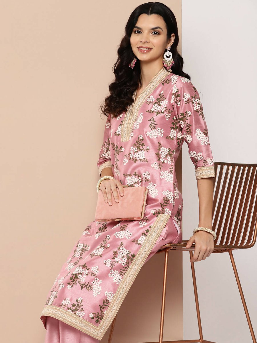 Ahalyaa Women's Traditional wear Kurta Set - Pink