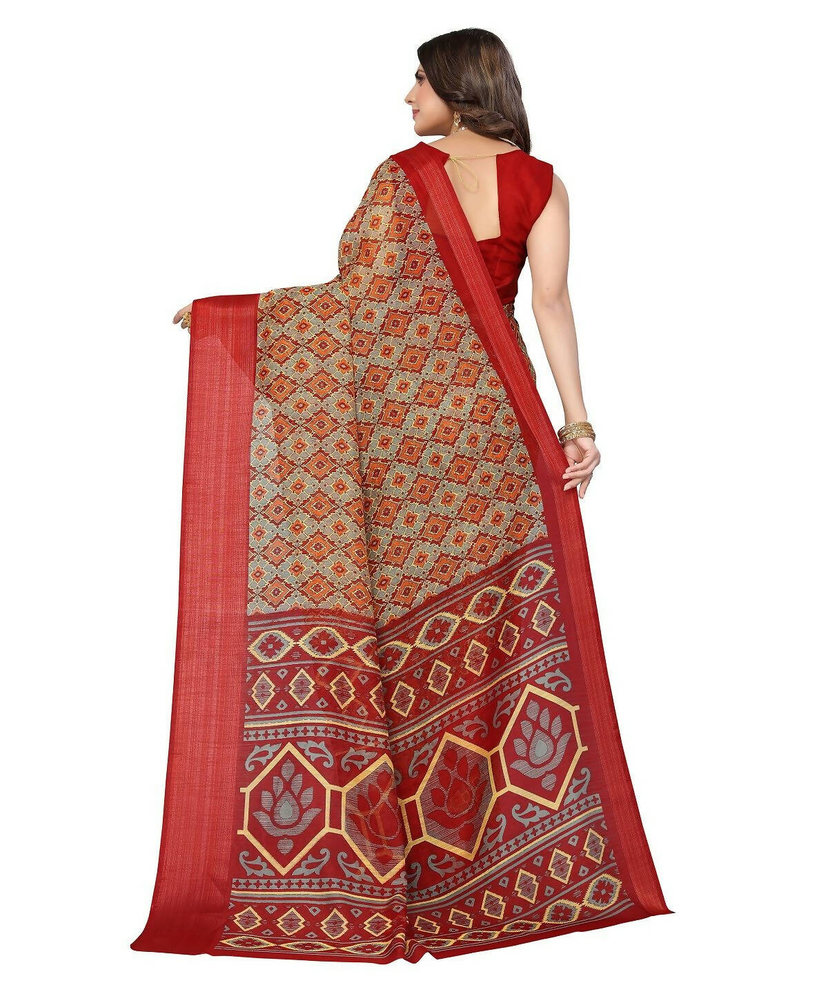 Vamika Cotton Grey Jari Border Bollywood Style Saree (VASU GREY)