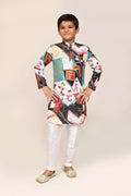 Joban Fashion Cotton Silk Multicolor Kurta With Straight Fit Pant