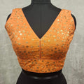 Kia Fashions Orange Twin Tone Golden All Over Sequins Readymade Blouse