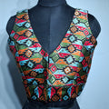 Kia Fashions Black Multi Color Weave Readymade Blouse