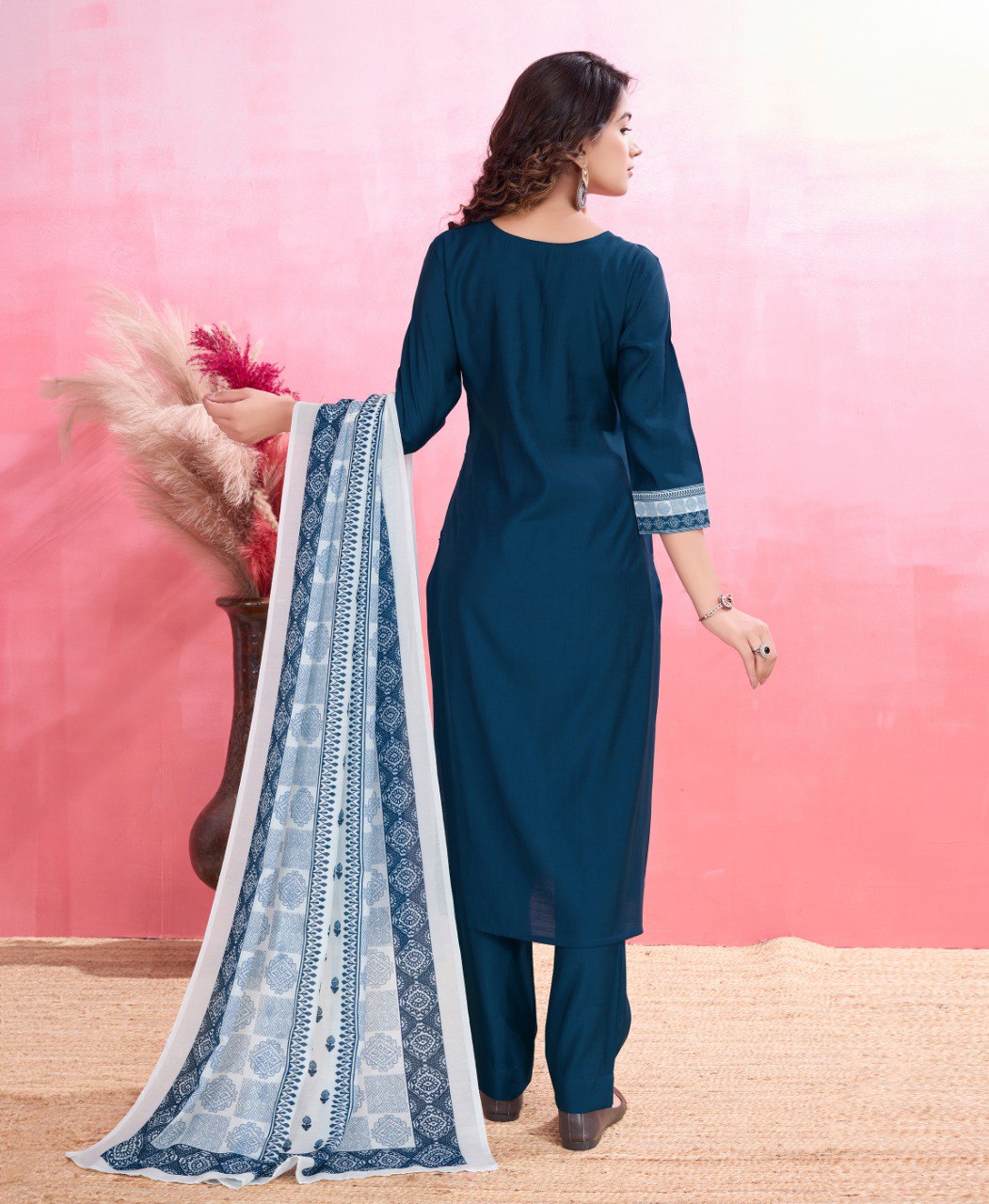Prazu Fashion Yellow Viscose Silk Printed Kurta Set