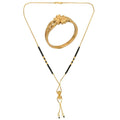 AanyaCentric Gold-Polished Mangalsutra & Ring Set