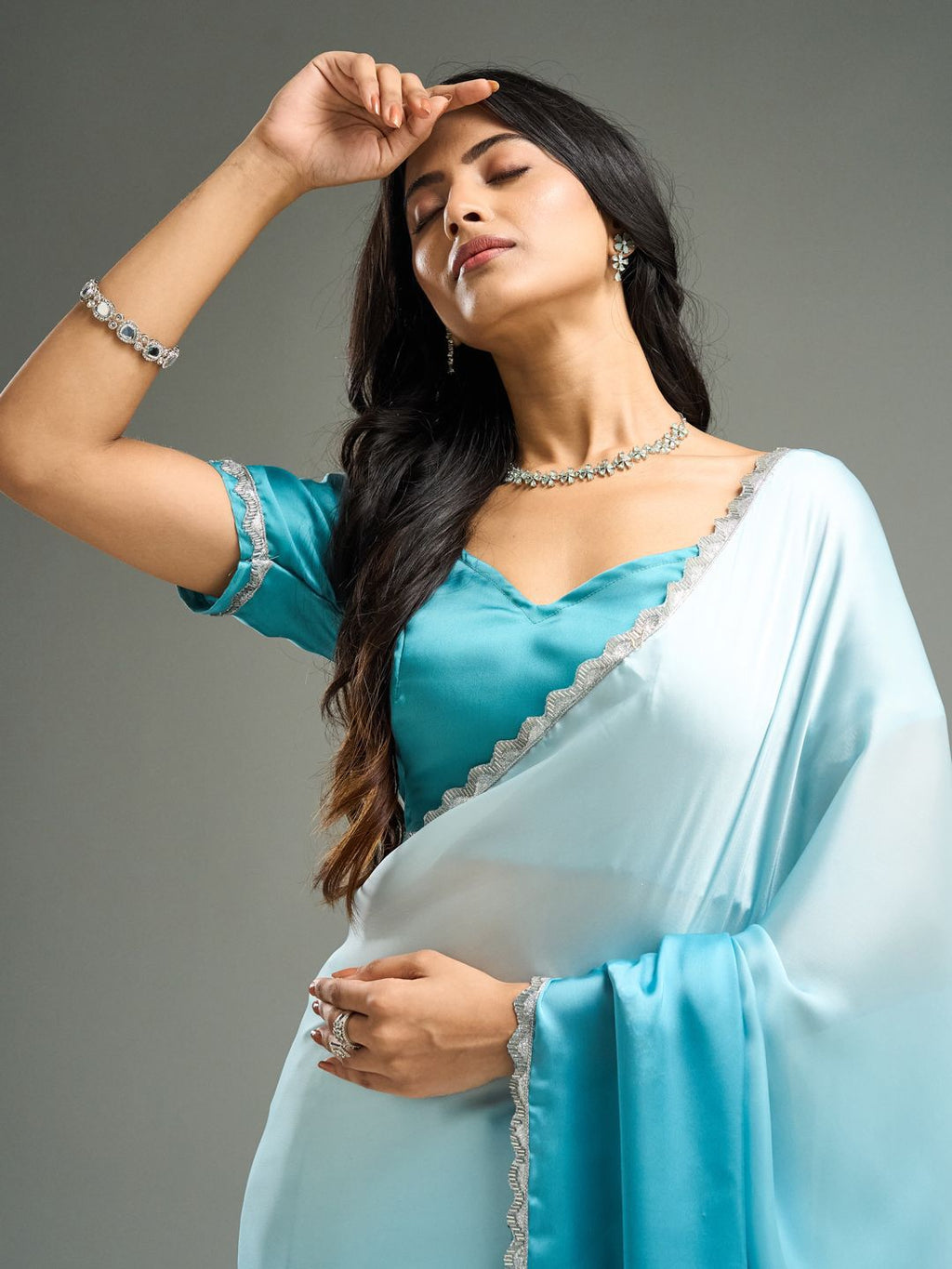 kasee Ombre Satin Saree