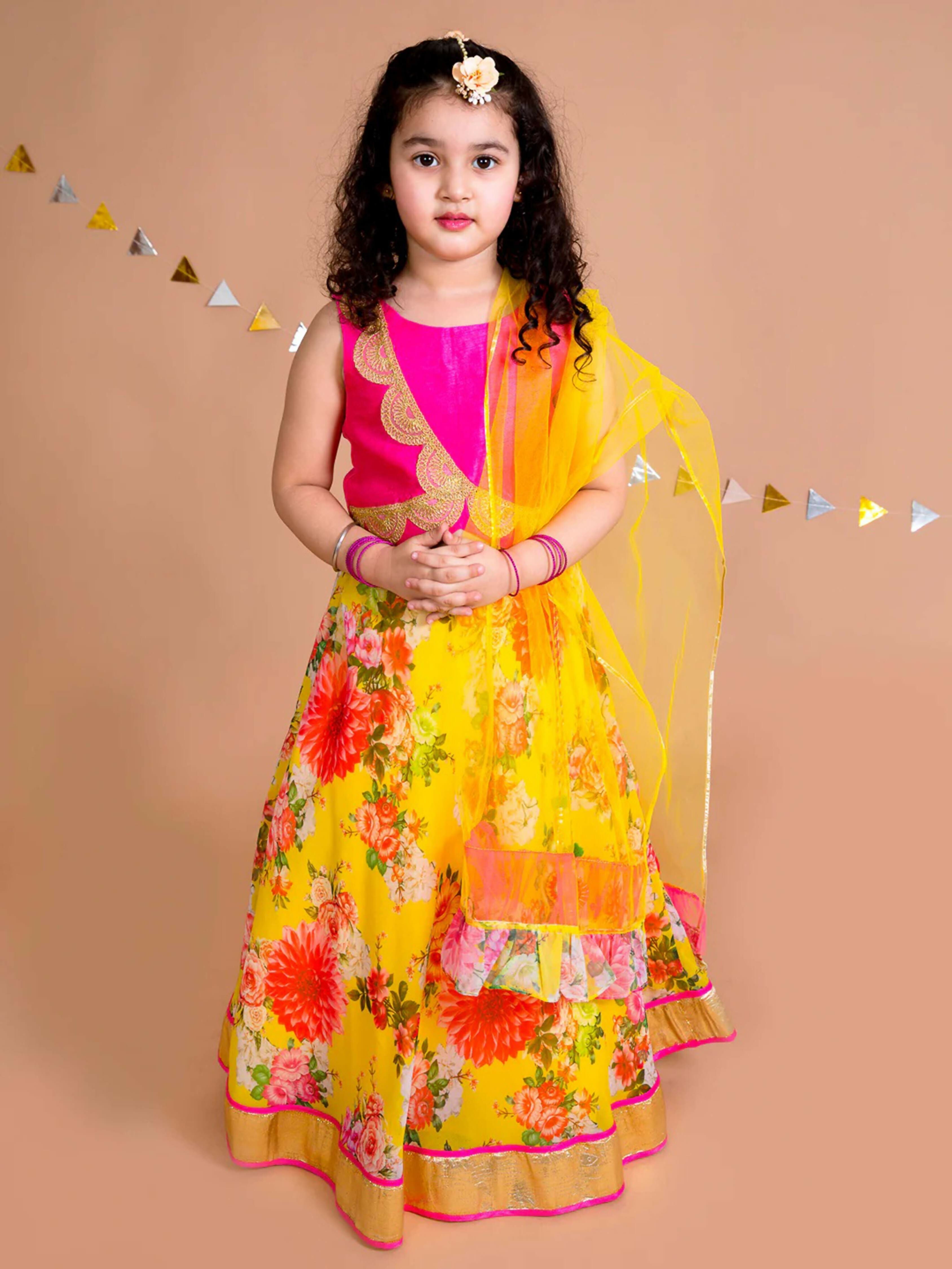 Joban Fashion Girl's Pink Color Lehenga Choli