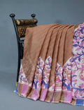 Shades Of Chikoo With Off-White Colour Leheriya Georgette Saree By Gayathri Reddy Designer Studio
