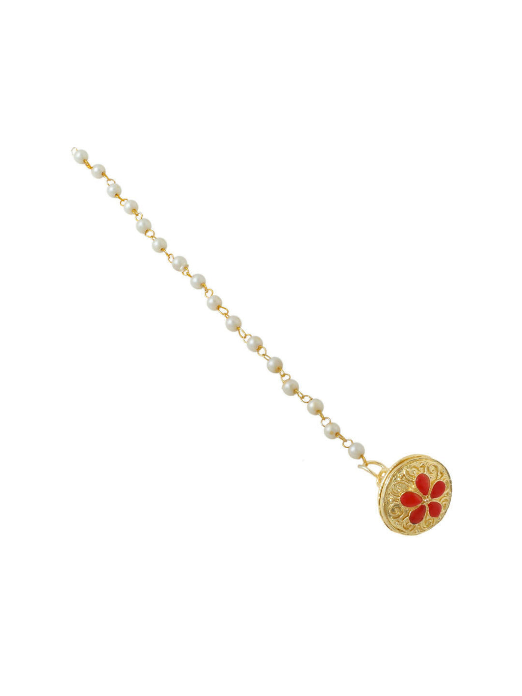 NVR Women's Trending Stylish Gold-Polished Maang Tikka