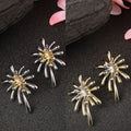 NVR Women's Set of 2 Silver & Gold Brass-Plated Floral Shape Drop Earrings