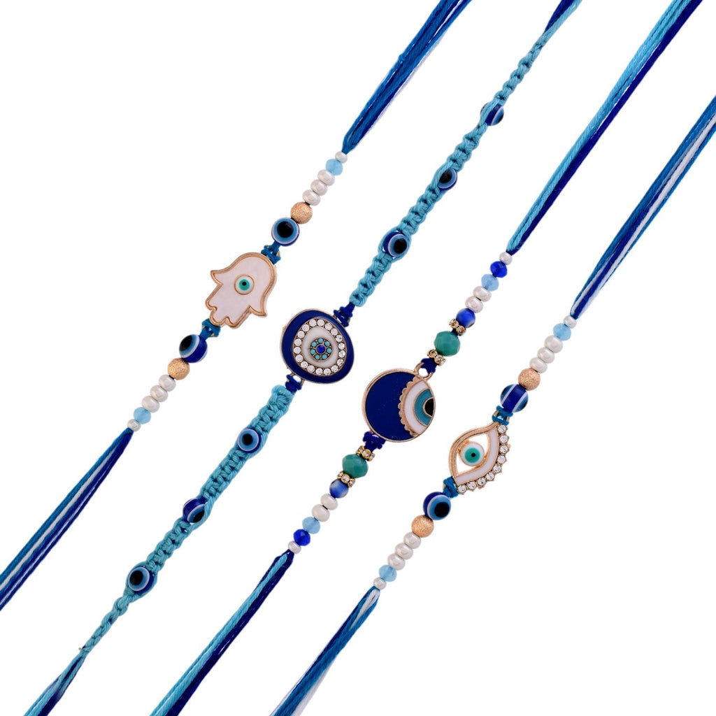 trueBrowns X Voylla Pack Of 4 Evil Eye Charms Men's Rakhis