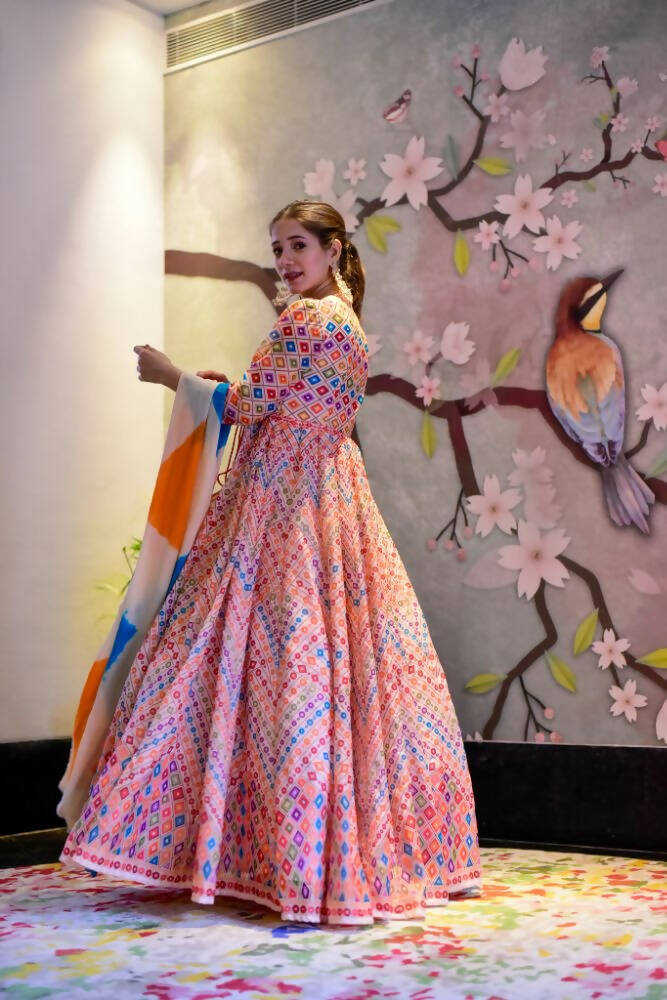 Everywhere Designer Offwhite With Multi Silk Cotton Stitched Suit With Dupatta - Anbazaar