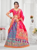Myra Multicolour Jaquard Silk Lehenga