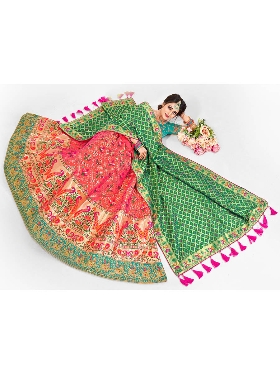 Myra Multicolour Jaquard Silk Designer Beautiful Lehenga