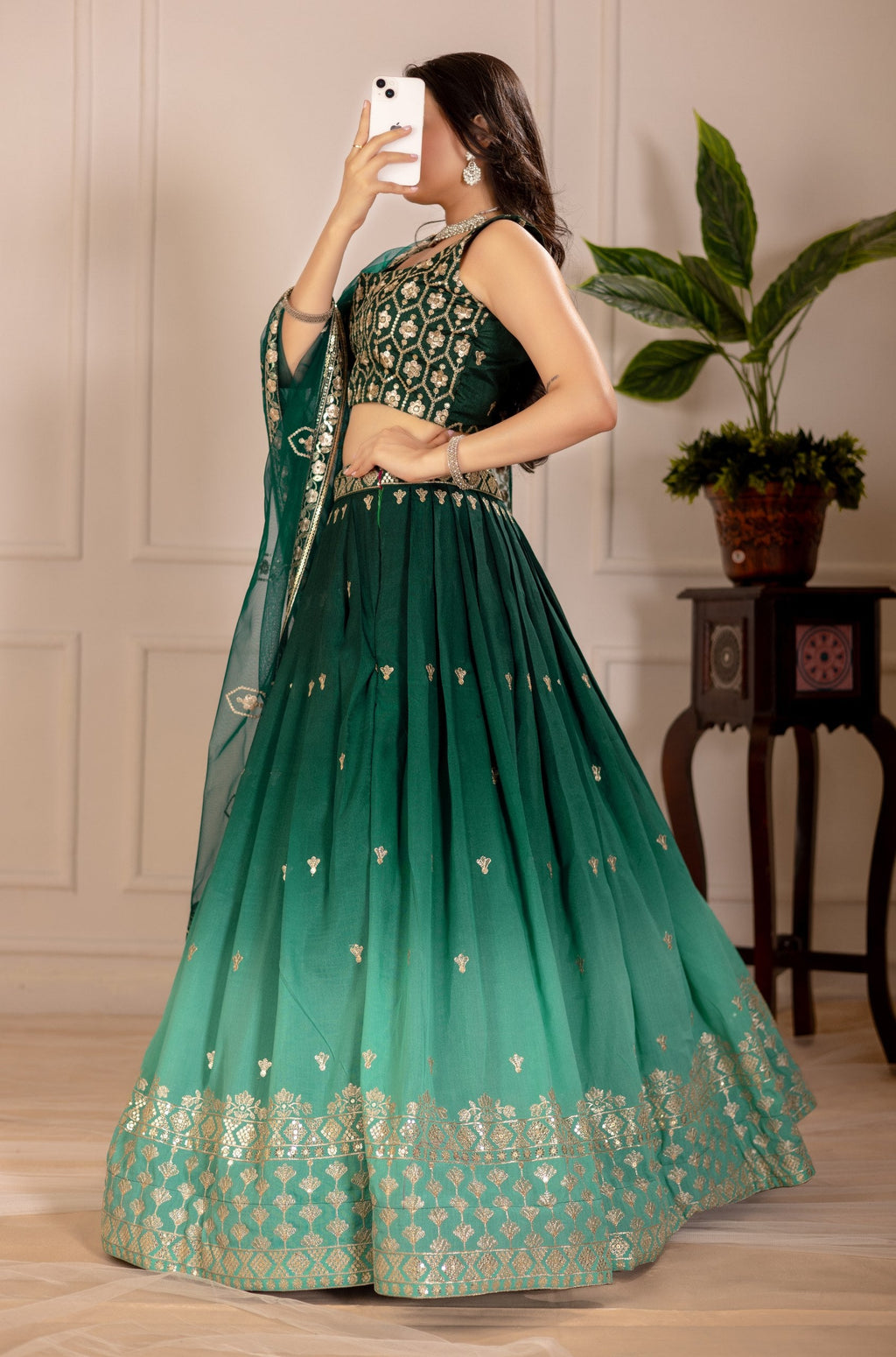 Lehenga Mart Designer Wedding Lehenga choli for Women - green