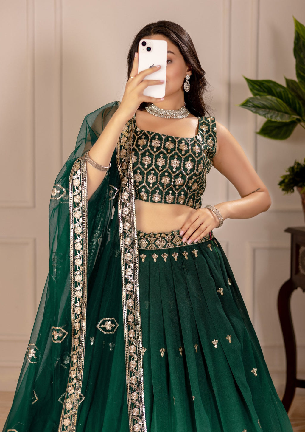 Lehenga Mart Designer Wedding Lehenga choli for Women - green