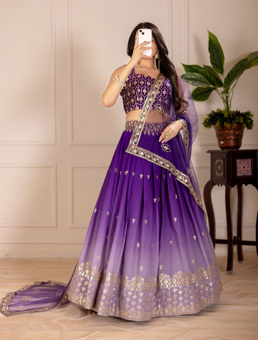 Lehenga Mart Designer Wedding Lehenga choli for Women - purple