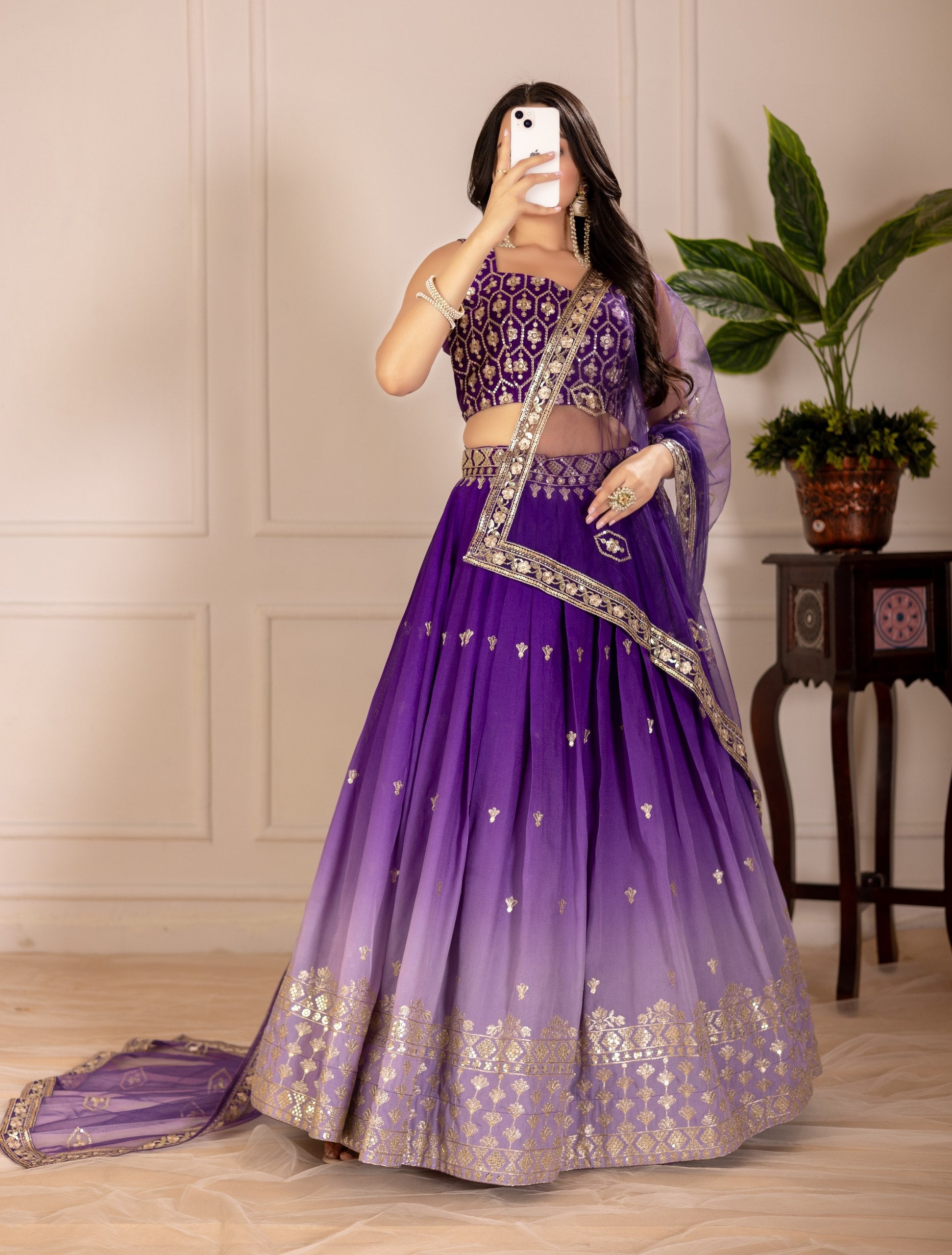 Lehenga Mart Designer Wedding Lehenga choli for Women - purple