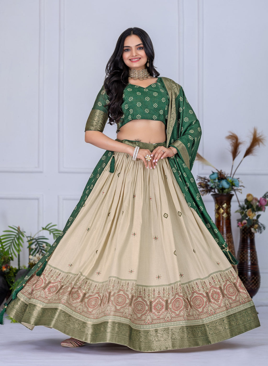 Lehenga Mart Designer Wedding Lehenga choli for Women - green