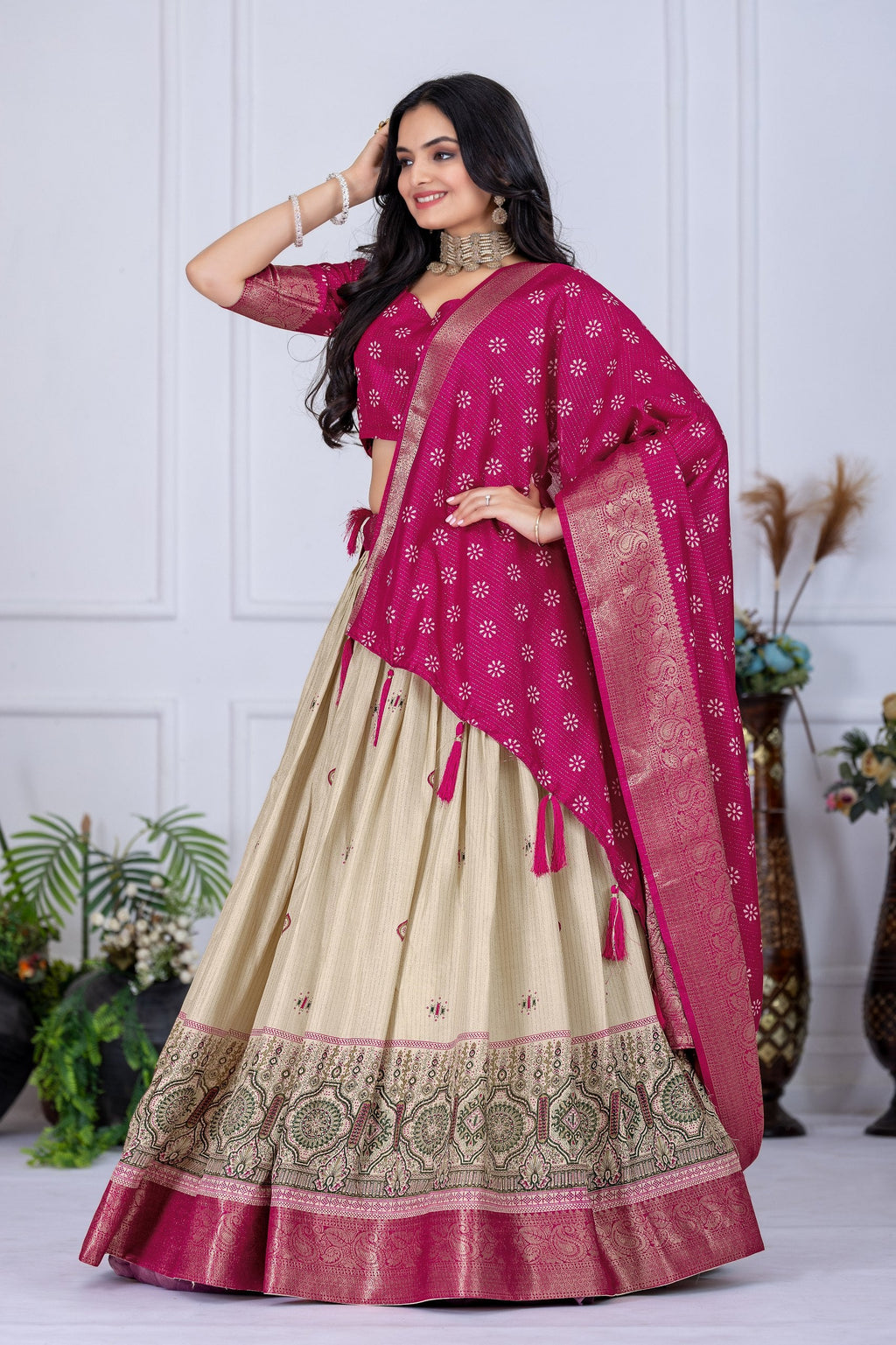 Lehenga Mart Designer Wedding Lehenga choli for Women - pink