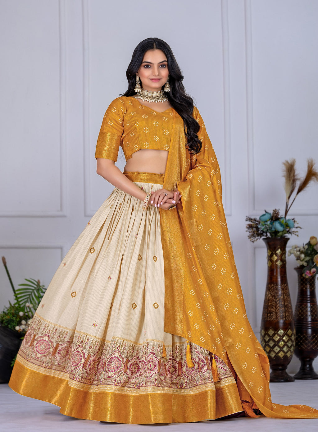 Lehenga Mart Designer Wedding Lehenga choli for Women - Yellow