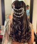 Jewel City Bridal Hair Jewelry Layered Chain Leaf Pattern Hair Accessory Traditional Indian Bridal Hair Ornament Layered Hair Jewelry