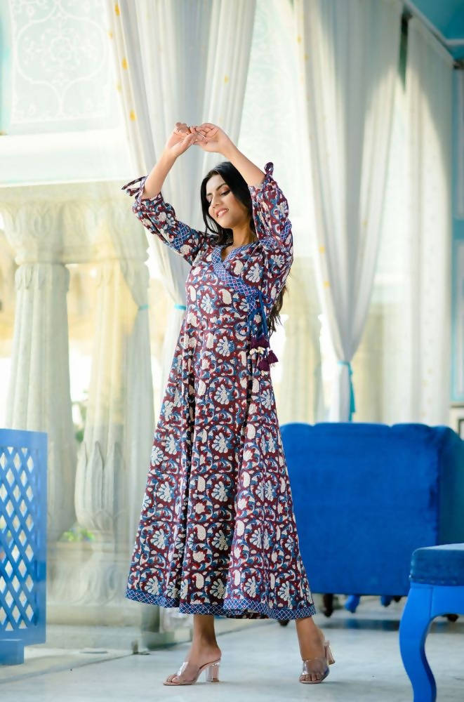 Yufta Women's Handblock printed kurta Dress