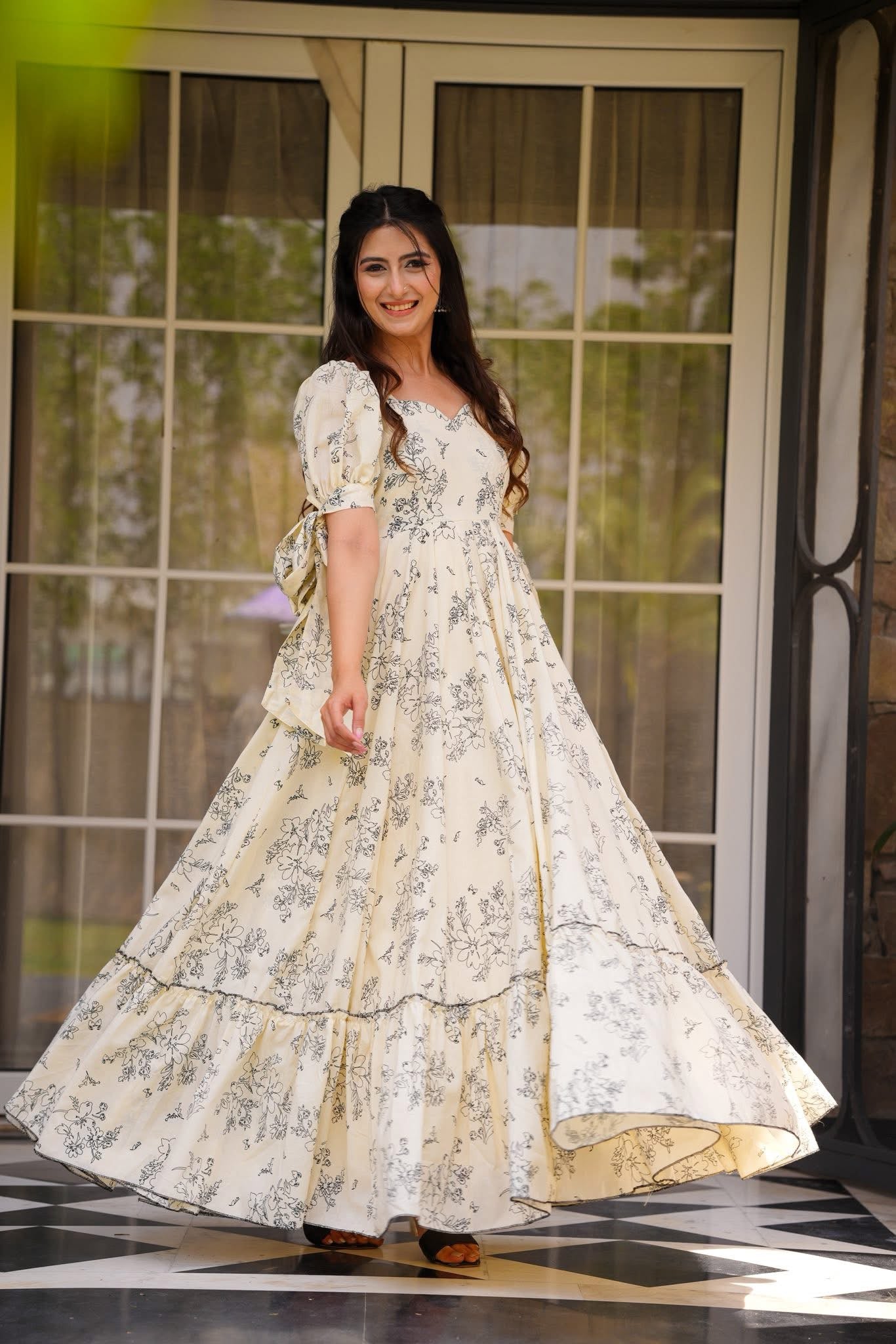 The52 Women's Gorgeous Flared Partywear Designer Poly Rayon Gown