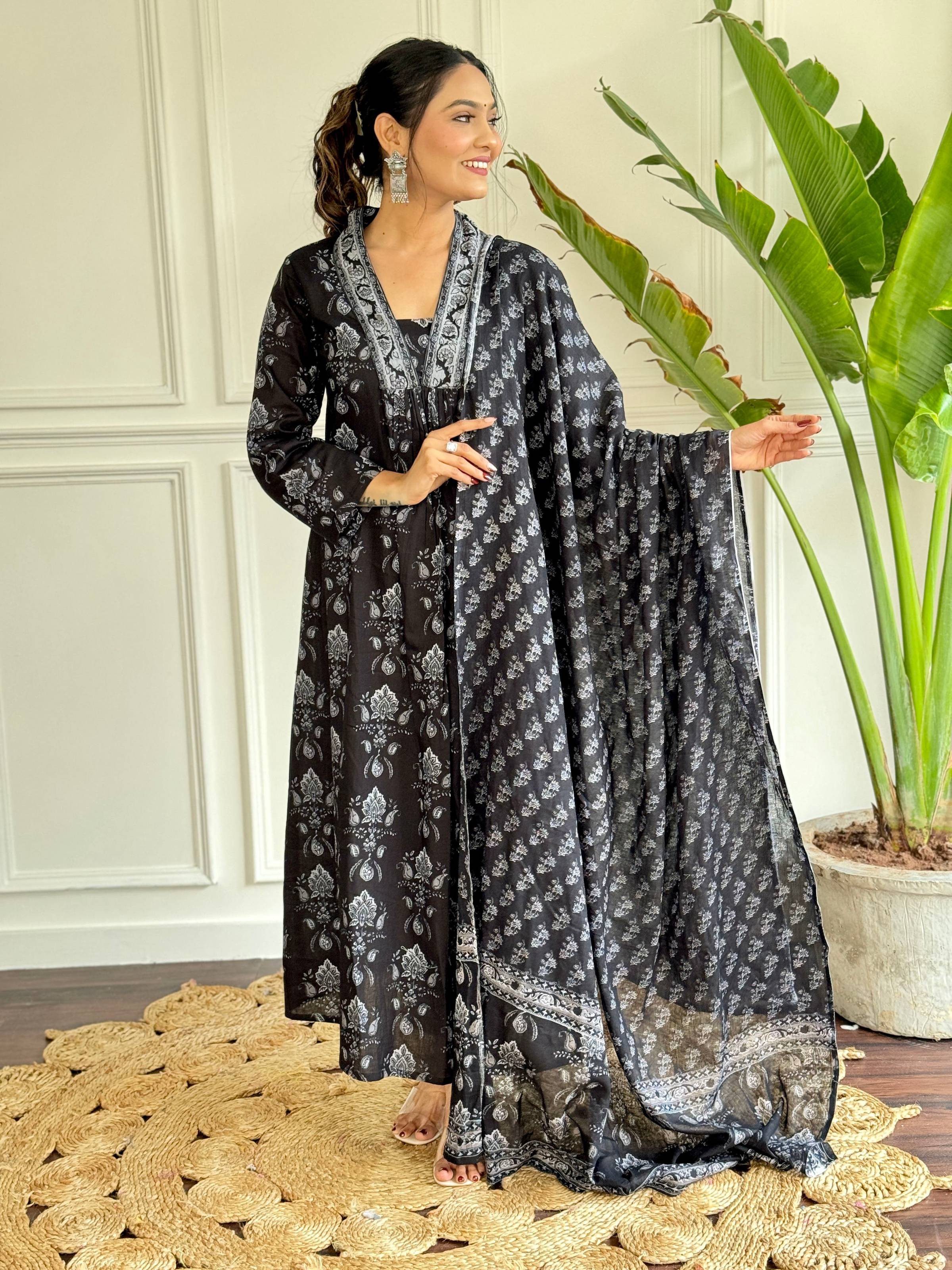 The52 Pure Cotton Fabric Printed Work Kurta, Pant and Dupatta Set