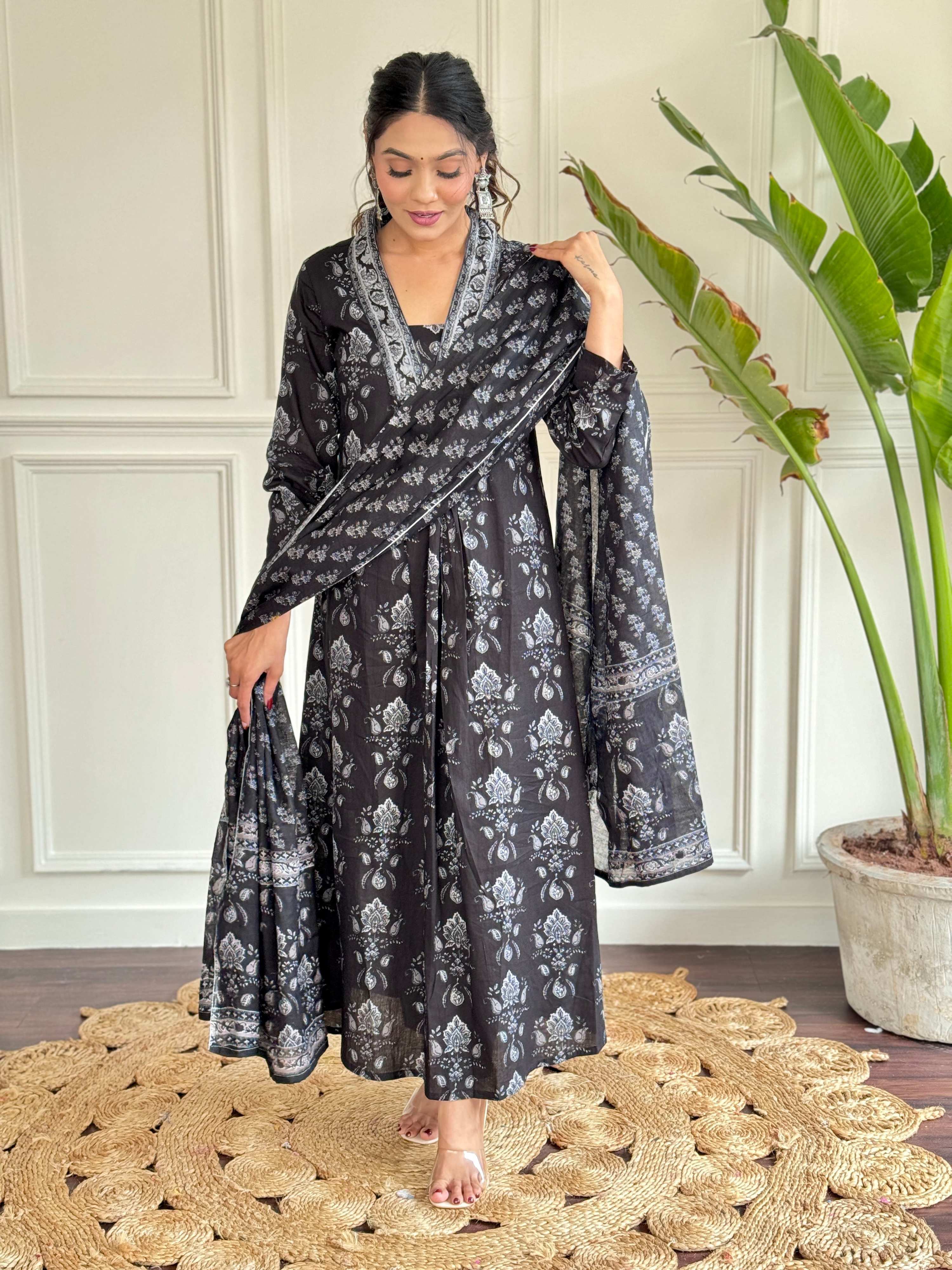 The52 Pure Cotton Fabric Printed Work Kurta, Pant and Dupatta Set