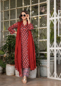 Teeya Creation Red Color Pure Cotton Digital Print Fully Stitched Kurti Set