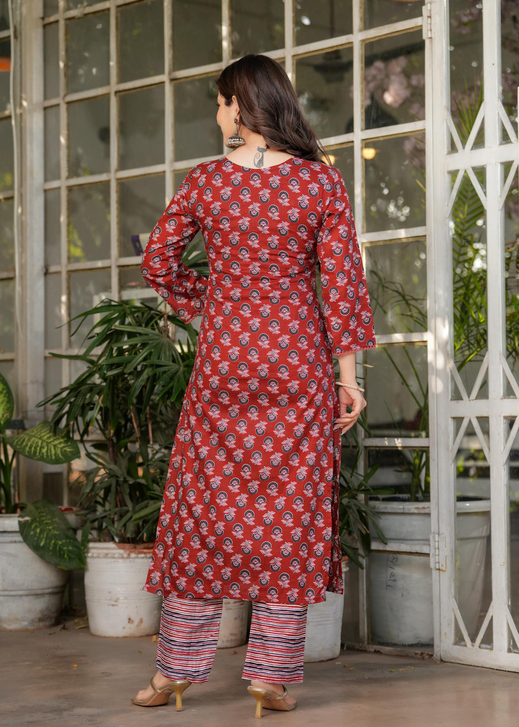The52 Women's Printed Pure Cotton Fabric Straight Kurta, Pant and Dupatta Set