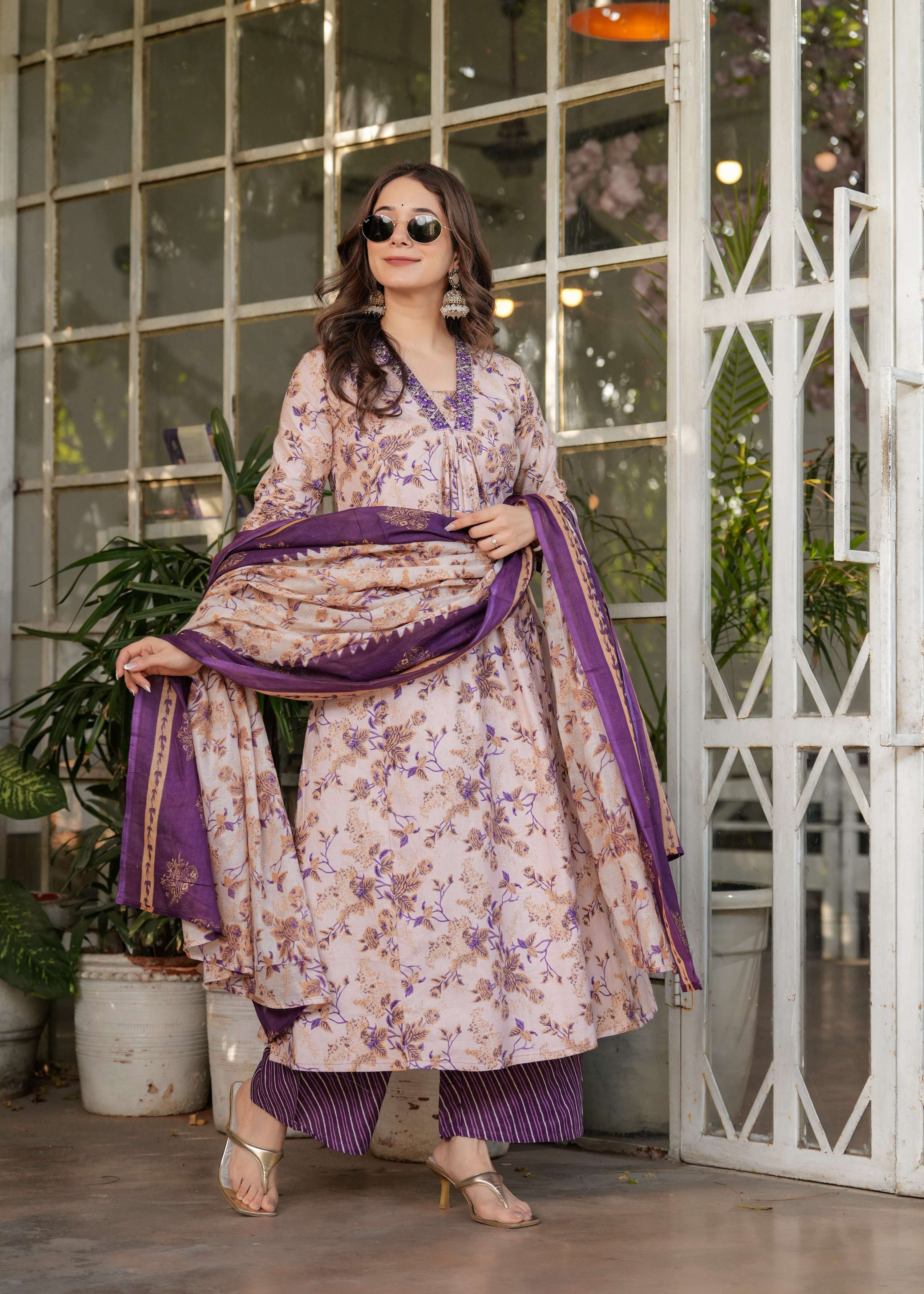 Teeya Creation Chiku Color Pure Cotton Digital Print Fully Stitched Kurti Set