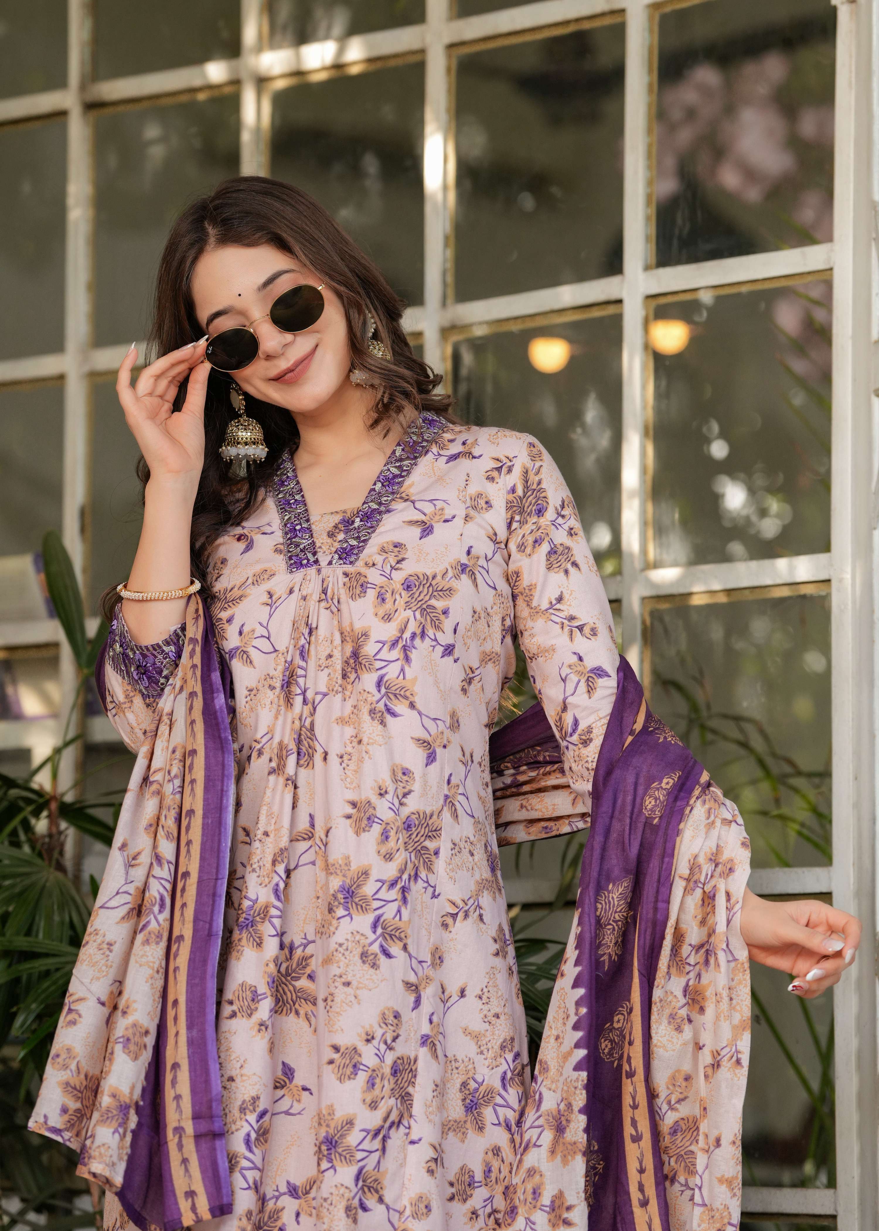 Teeya Creation Chiku Color Pure Cotton Digital Print Fully Stitched Kurti Set