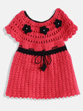 ChutPut Hand knitted Crochet Wool Queen Dress - Pink