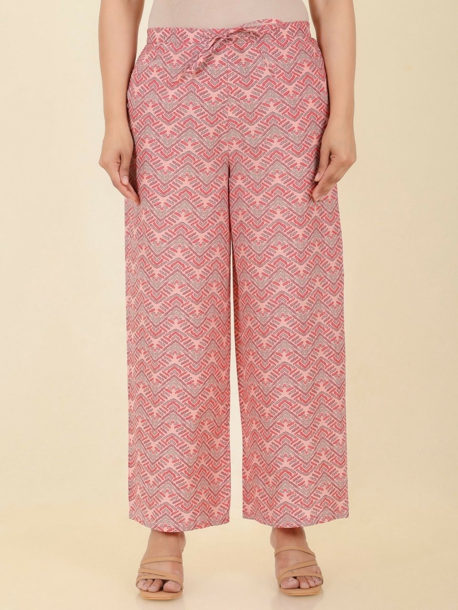 Aramya Pink Soft Cotton Floral Print A-line Kurta Set for Women