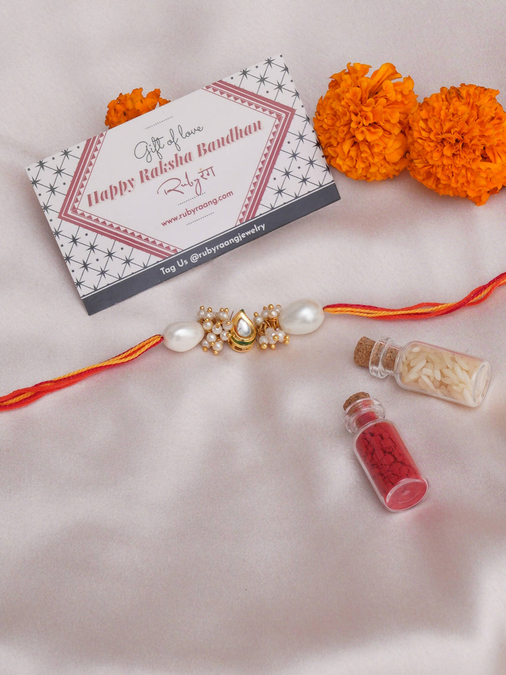 Designer kundan Rakhi - Ruby Raang