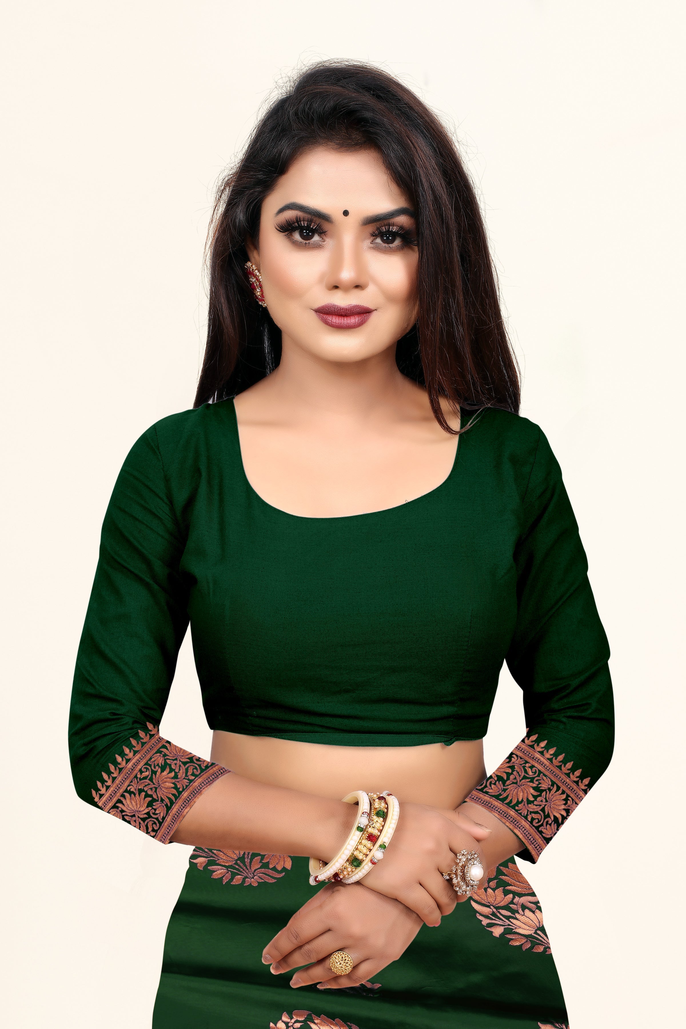 Vedant Vastram Litchi Silk Designer Banarasi Saree - Green