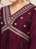 The52 Embroidered Vichitra Silk Fabric Straight Kurta, Pant and Dupatta Set