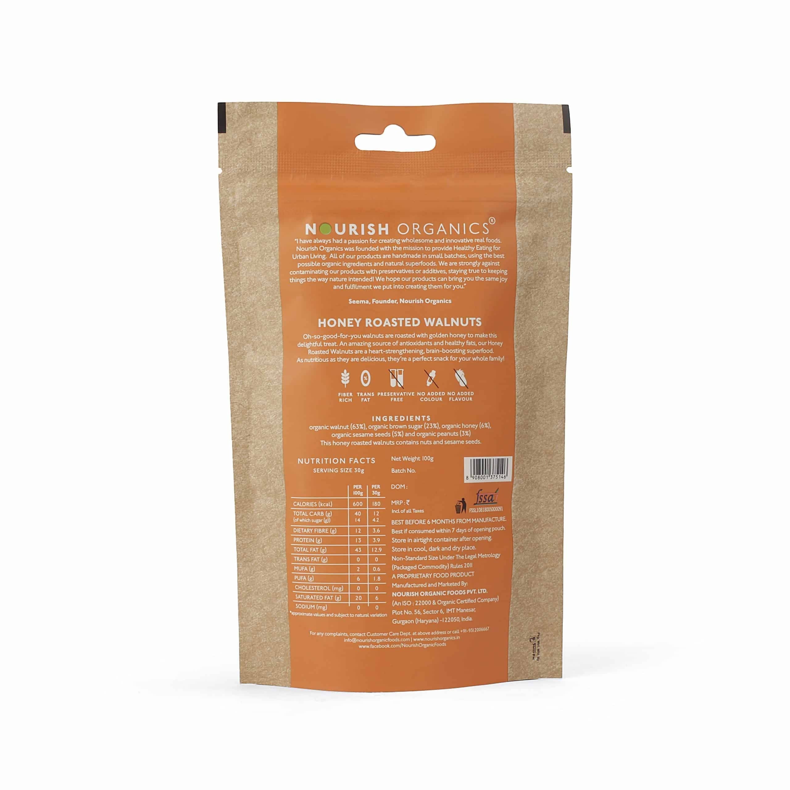 Nourish Organics Honey Roasted Walnuts