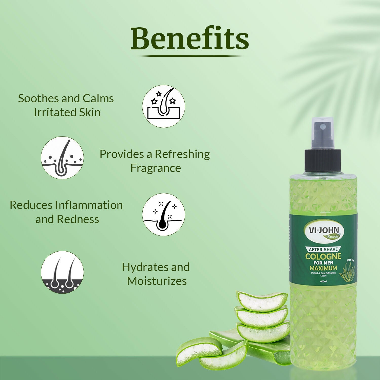 VI-JOHN Naturale After Shave Cologne For Man Maximum Protect & Care Refreshing Lotion