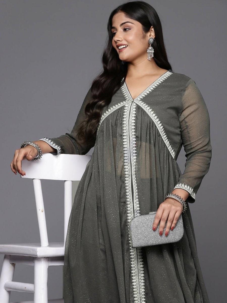 Ahalyaa Women's Traditional wear Kurta Set - Grey