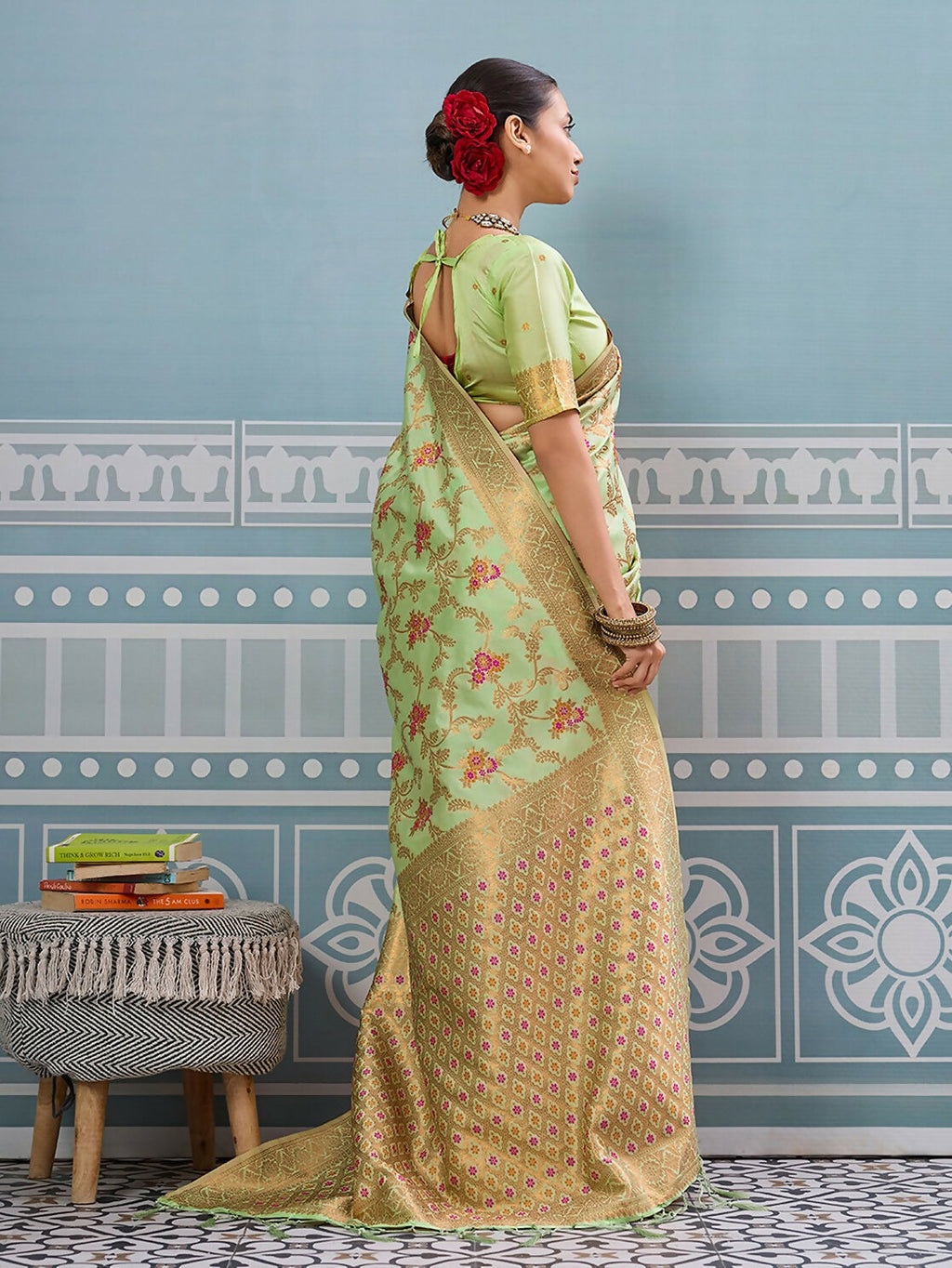 Shree Shyam Fashion Sea Green Silk Saree