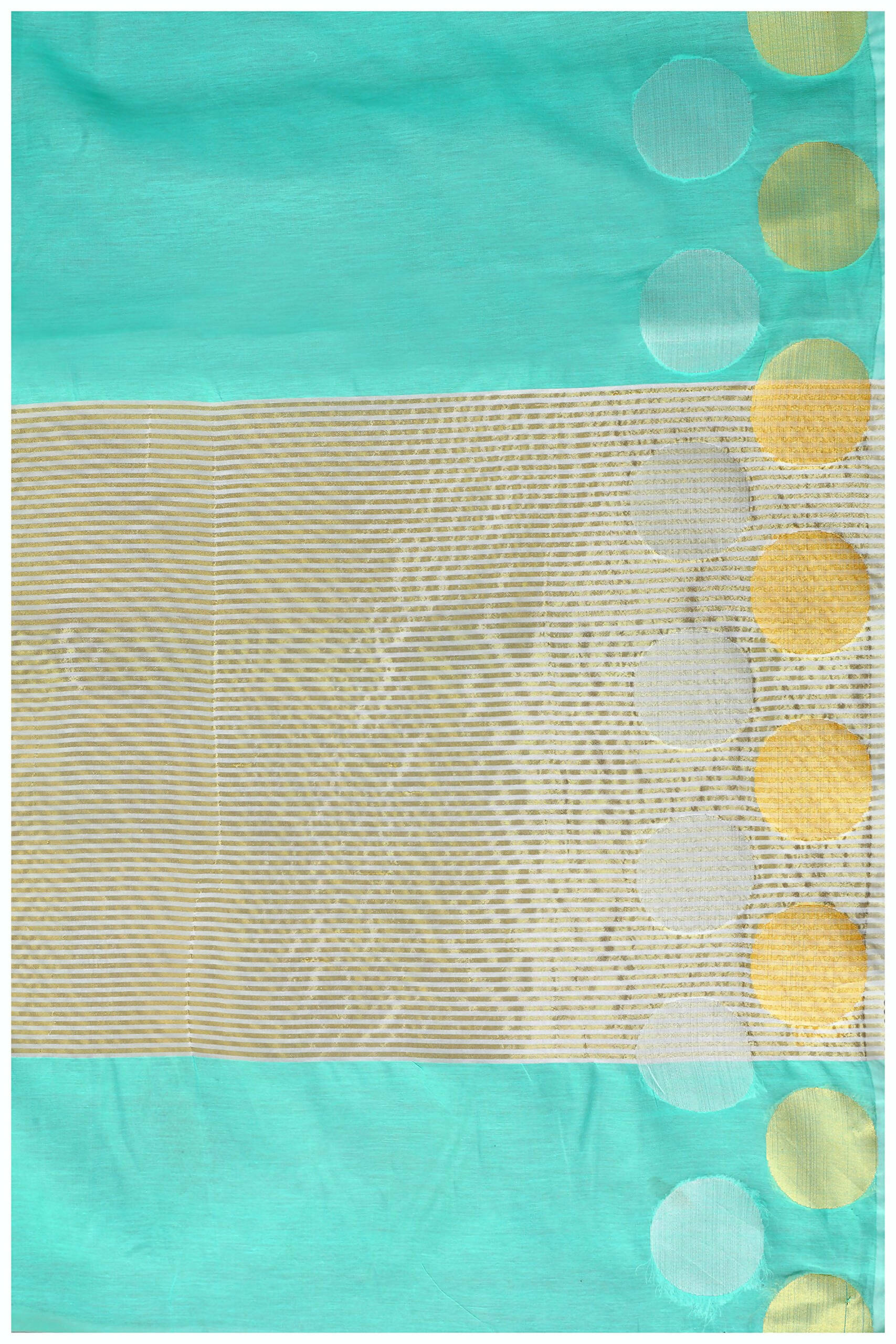 Mimosa Women's Turquoise Blue Kanchipuram Cotton Saree