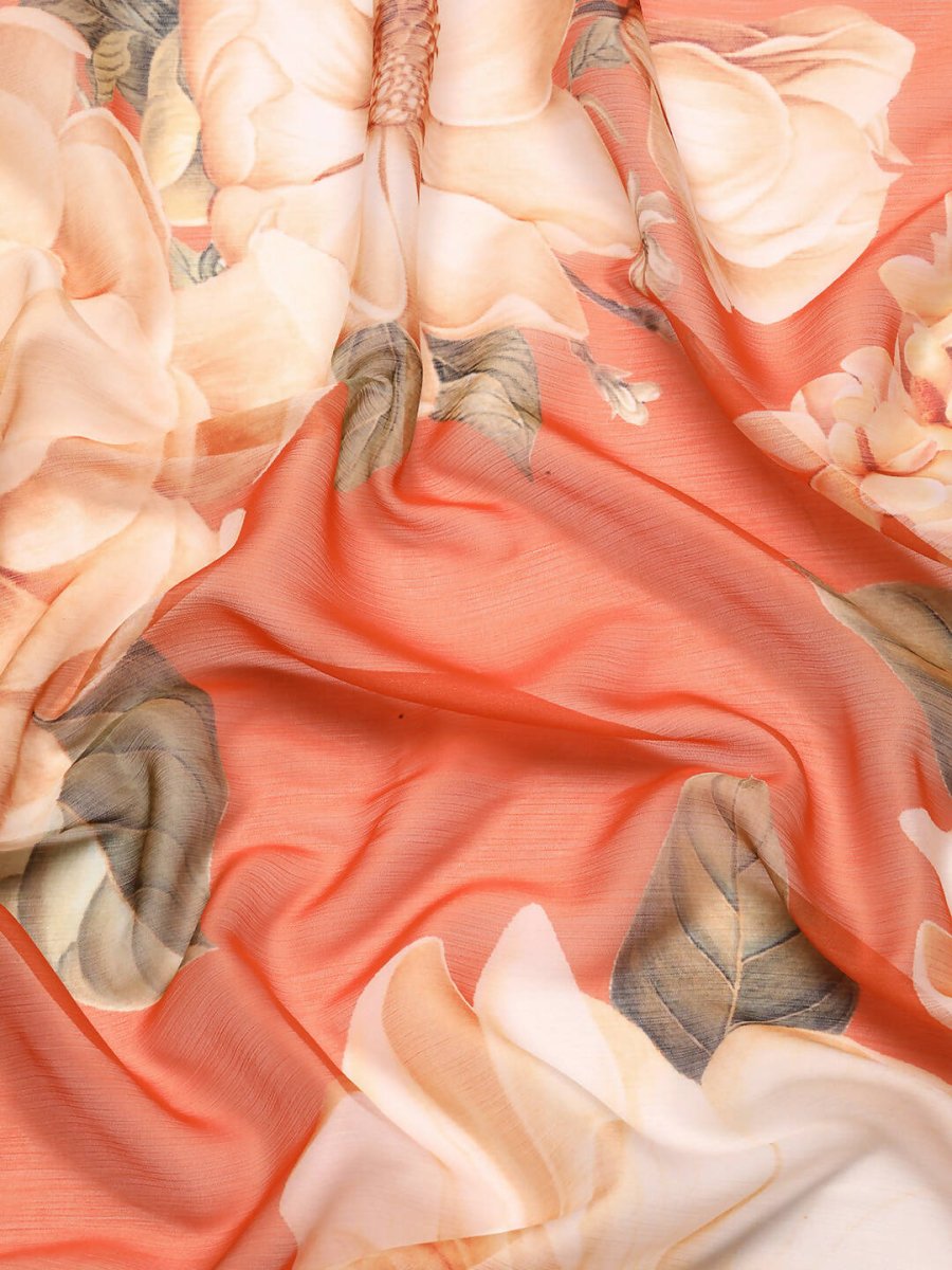 Ahalyaa Women's Traditional wear Saree - Orange