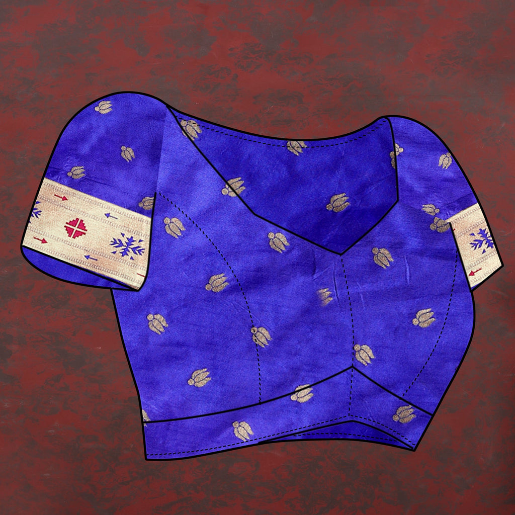Vedant Vastram Royal Blue Color Paithani Silk Saree - Royal Blue