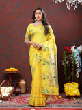 Vedant Vastram Yellow Color Paithani Silk Saree - Yellow