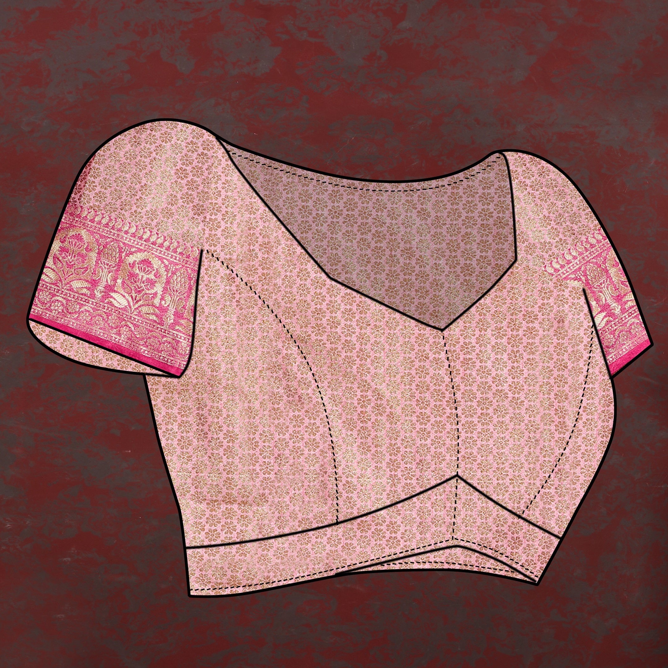 Vedant Vastram Baby Pink Color Banarasi Silk Saree - Baby Pink