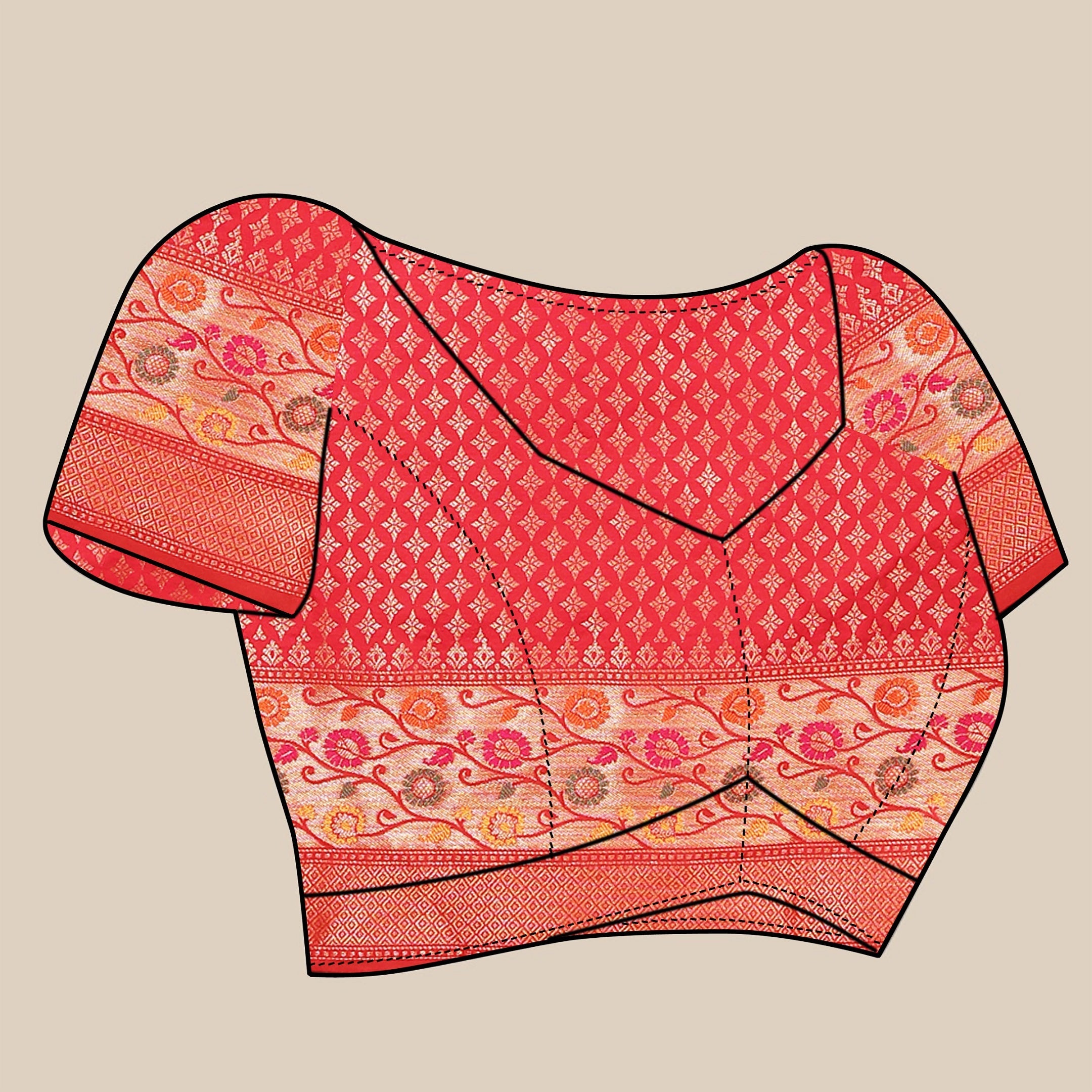 Vedant Vastram Orange Color Kanjeevaram Organza Silk Saree - Orange