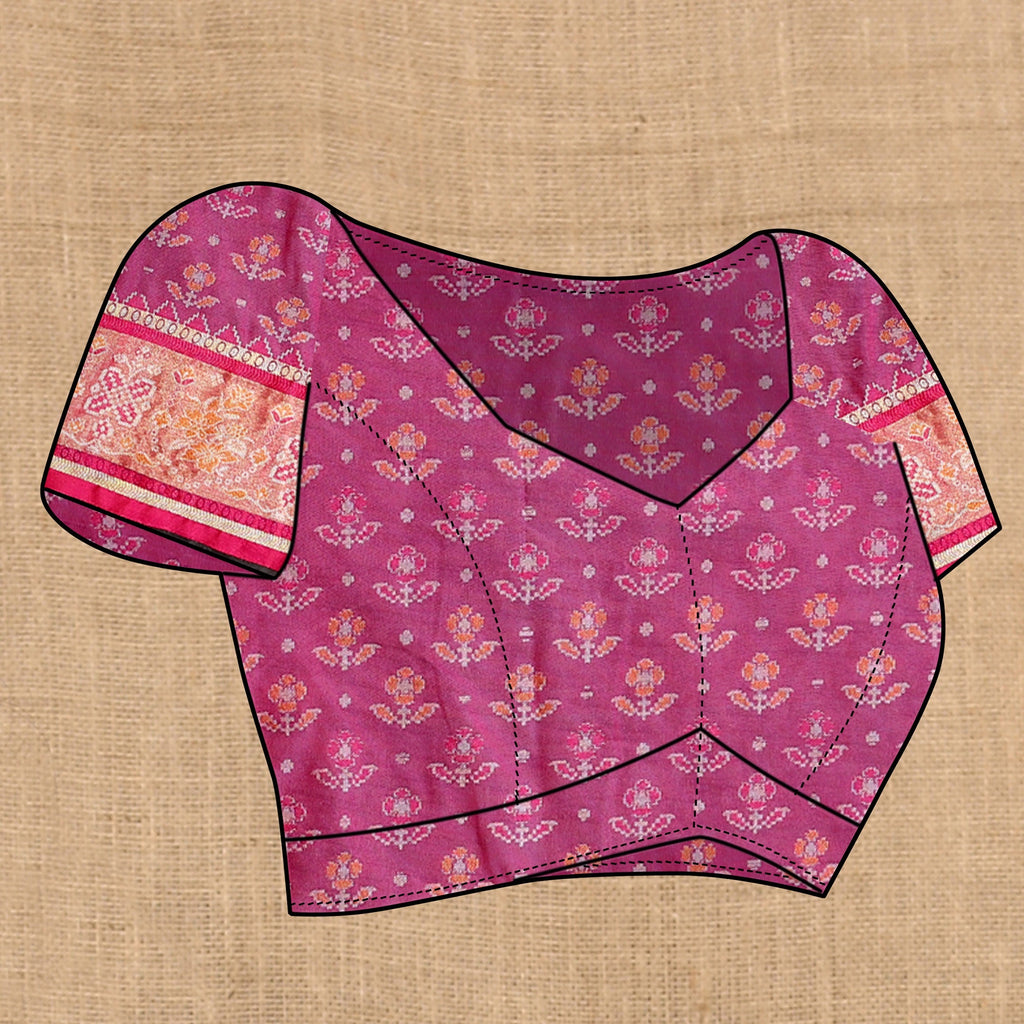 Vedant Vastram Rama Color Kanjeevaram Patola Silk Saree - Rama